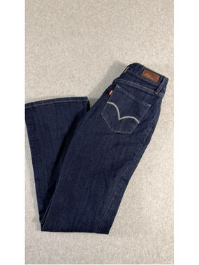 Levis 527 Bold Curve Classic Boot Cut Jeans Womens 27 Dark Wash Stretch